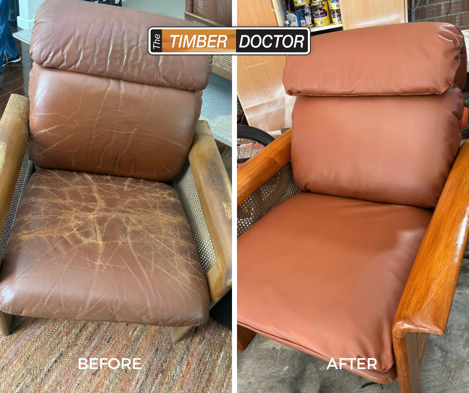 Leather ArmChair Timber Dr Illawarra